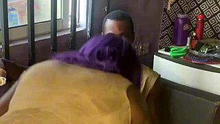 home alone, bold bbw milf licks her pussy