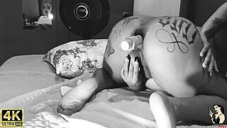 Trailer of famous singer trying mega toy in lingerie