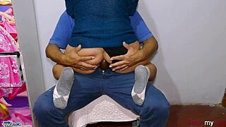 Cute anal cowgirl rides huge dildo in tight hole for epic orgasm 😍