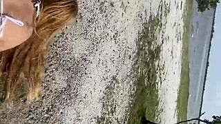 married blonde from sao paulo gets wild with carioca lover on the beach