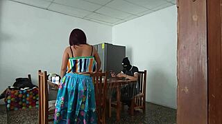 Sinful maid teases with her pretty open pussy