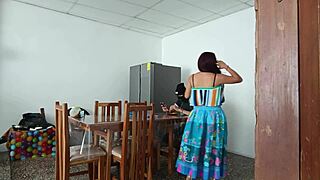 Sinful maid teases with her pretty open pussy