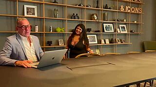 Dominatrix Mistress April commands her slave to worship her toes and cupcake in kinky stockings. She revels in his humiliation with every step in heels.