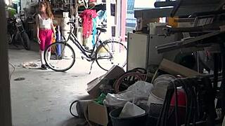 german skinny blonde student banged hard in pink pantyhose