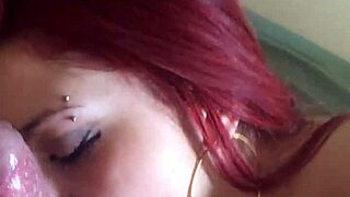 A redhead pornstar gives intense blowjob and handjob to amateur guy