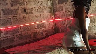 Ebony Babe Fingers Pussy with Vibrator!