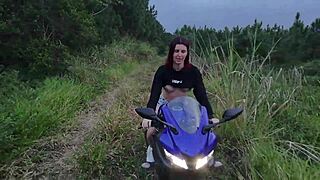 Wild Redhead Latina Shows Big Tits in Public Outdoor Fun