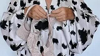 busty granny mariaolds switches lingerie from beige to mint! 😍