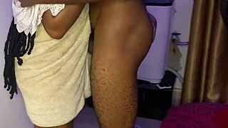 Oh, what a thrilling quickie with my black teen housegirl in missionary, her big pretty ass and tight pussy driving me wild!