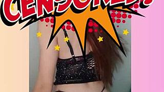 Gorgeous redhead's strip tease in sheer lingerie! 😍