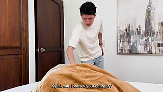 Yo, I’m using my nerdy stepbro like a toy to bang my tight milf pussy! 😜