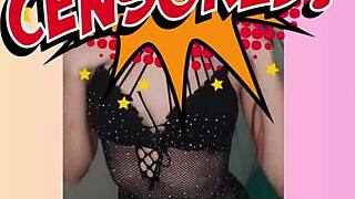 Gorgeous redhead's strip tease in sheer lingerie! 😍