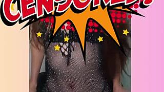 Gorgeous redhead's strip tease in sheer lingerie! 😍