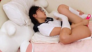 Asian Student Masturbates With Dildo in Front of Stepdad in Shocking Scene