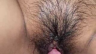 Creamy Latina Pussy Gets Pounded Hard by Amateur Couple. Tight Lips Stretched Over Small Tits.