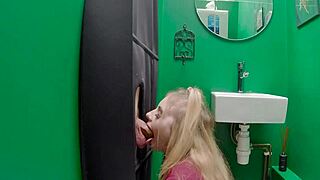 Gloryhole Teen Sucks Cock in Uniform for British Amateur Fun