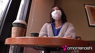 mayumi flashes naked, bent over in public, unbelievable!