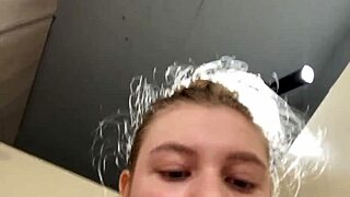 bbw girl plugs her ass deep on public cam