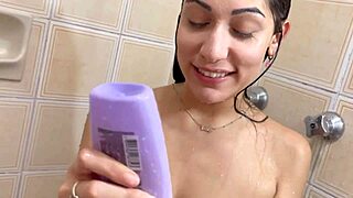 Teen Masturbates with Machine in Bath Before First Time