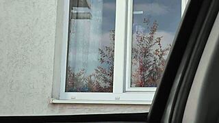 hey, did you see that naked milf in stockings washing windows?