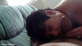 Amateur Receives Facial Cumshot After Intense Blowjob