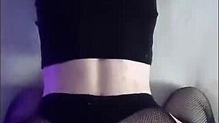 Hottie in pantyhose enjoys positions on bed.