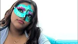 Brunette Latina Student Gropes Her Big Tits Before Exams