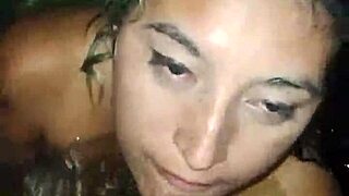 Mexican woman enjoys pool time without fear of neighbors watching