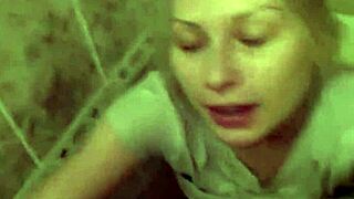 Ever seen a raunchy blonde girlfriend banged in a toilet?