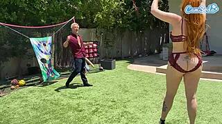 Big Booty MILF Cheats with Stepson's Huge White Cock