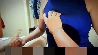 chica asiatica mamando y follando con amigo trans, rough deepthroat blowjob and extreme facial