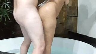 latina wife screams like a bitch cumming on huge dick with natural tits