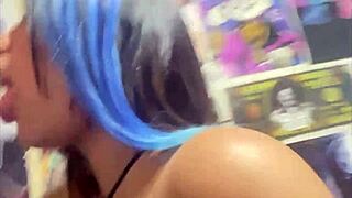 cute latina teen sucks and gets mouth-fucked at university