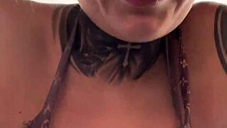 Gym workout leaves her dripping wet down her legs