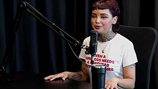 Blonde submissive gets interracial handjob humiliation