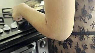 Brazilian Amateur Cooks in Thong for Friend
