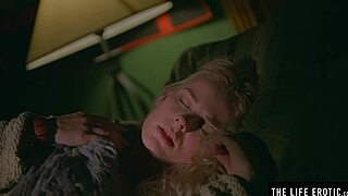 Stunning blonde sweats while masturbating to wild orgasm