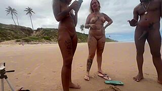 latina friends love banging on the beach for nature vibes