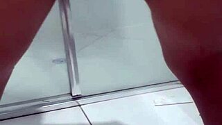 Teen bent over peeing in bathroom, showing juicy ass. Her young 18+ body squirts while exposing tight asshole.