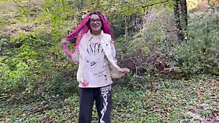 Outdoor forest rough sex with spanking for skinny teen 18+ girl