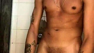 Wanna watch this thick-dick newbie jerk off in the shower?