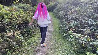 Outdoor forest rough sex with spanking for skinny teen 18+ girl