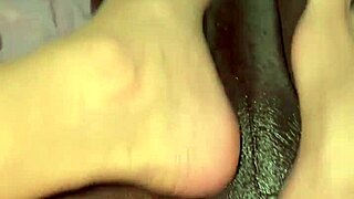 giving a foot massage on the black guy's big cock with my feet 😏