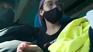 Sexy Latina Blows Boyfriend on Public Bus! 😜