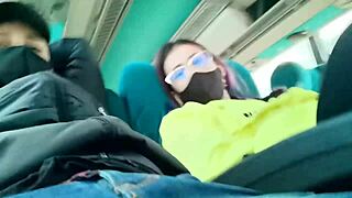 Sexy Latina Blows Boyfriend on Public Bus! 😜
