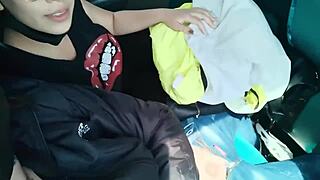 Sexy Latina Blows Boyfriend on Public Bus! 😜