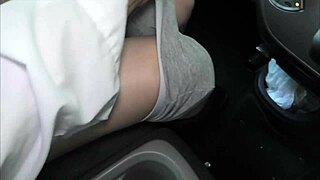 japanese amateur girlfriend moans loud during intense car session with her boyfriend.