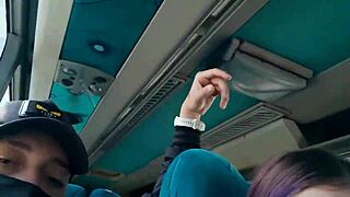 Sexy Latina Blows Boyfriend on Public Bus! 😜