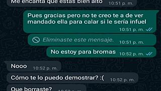 Latina MILF In Mini Shorts Gets Horny On WhatsApp Chat. Stripping And Touching Herself.
