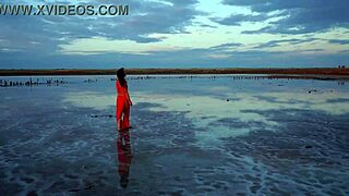 Walking On Red Sunset At Elton Salt Lake!